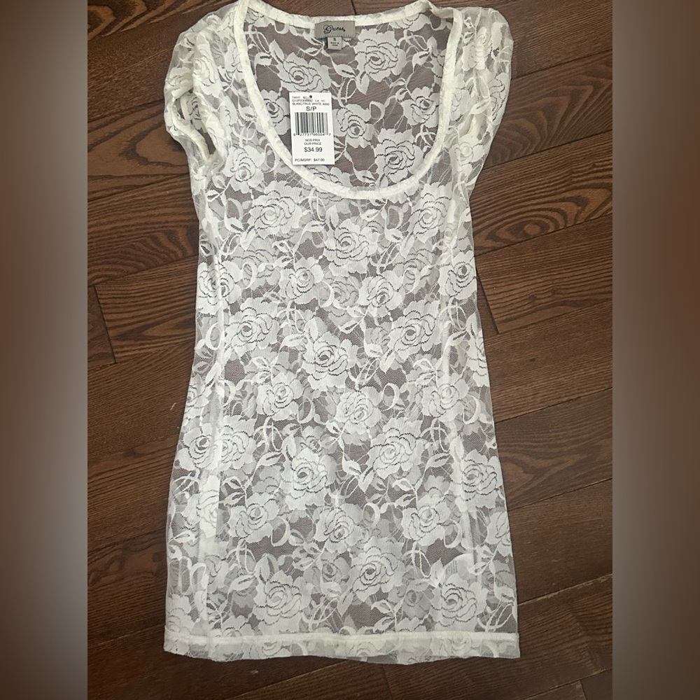 Guess White Lace Chemise